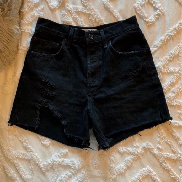 Agolde Black Dee Shorts - Picture 2 of 4